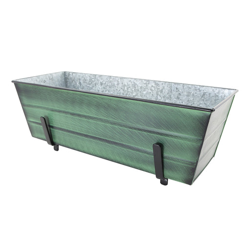 Achla Designs Medium Green Flower Box with Brackets for 2 x 6 Railings