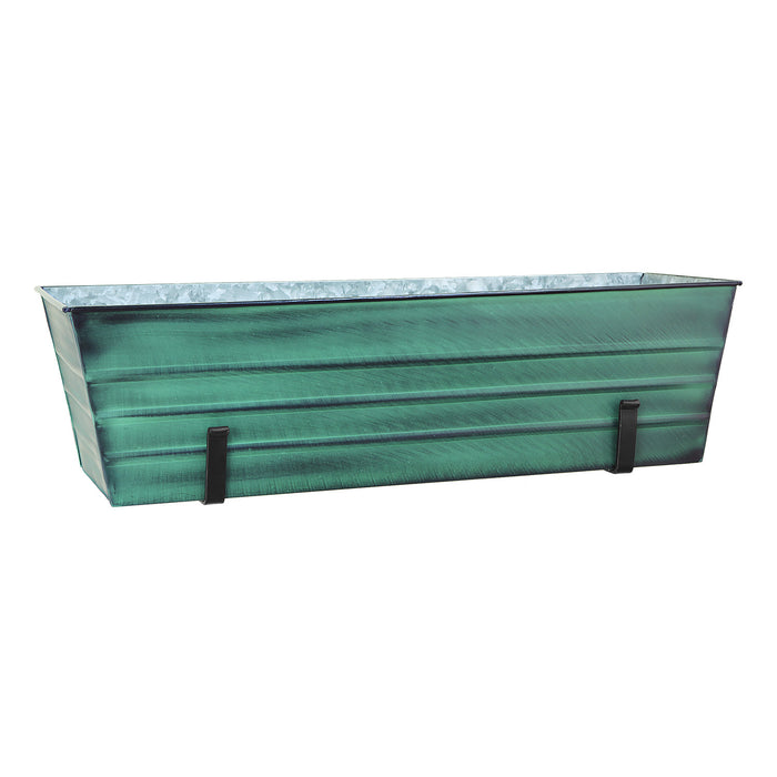 Achla Designs Large Green Flower Box with Wall Brackets