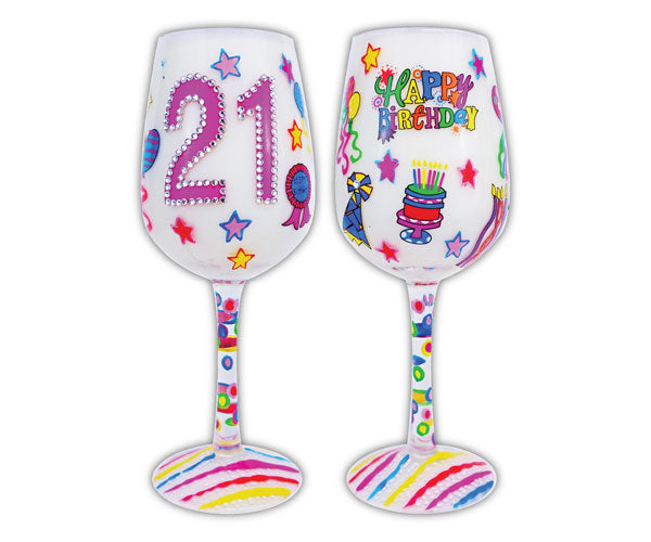 Wine Glass, 21 It's My Birthday