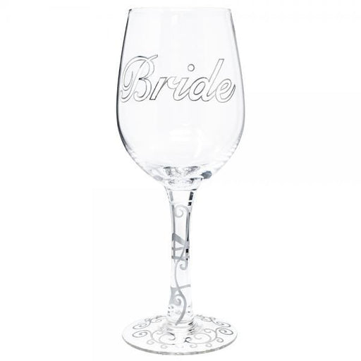 Bride Wine Glass with Clear Stem