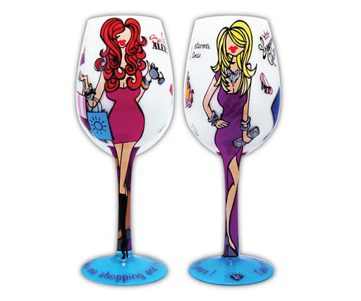 Wine Glass  I'd Rather Be Shopping