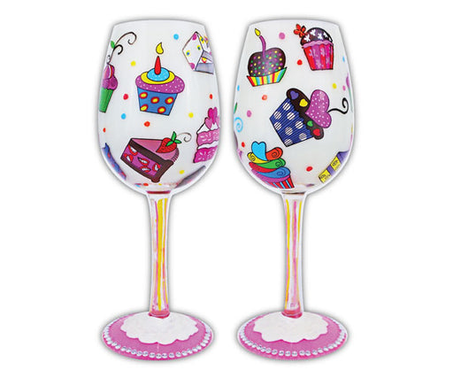 Wine Glass Let's Eat Cake