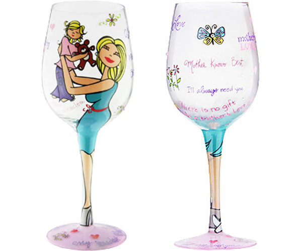 Wine Glass Motherly Love Girl