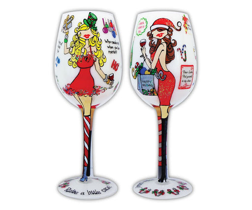 Wine Glass "" Santa, I Want It All""