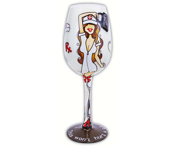 Wine Glass TCL-Brunette Nurse
