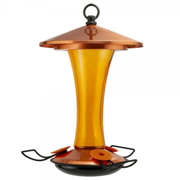 Mid-Century CopperTop Oriole Feeder with hidden ant moat & perches