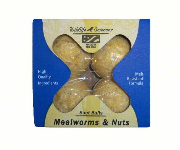 Mealworms & Nuts Suet Balls 4 pack boxed + Freight West of Rockies Only