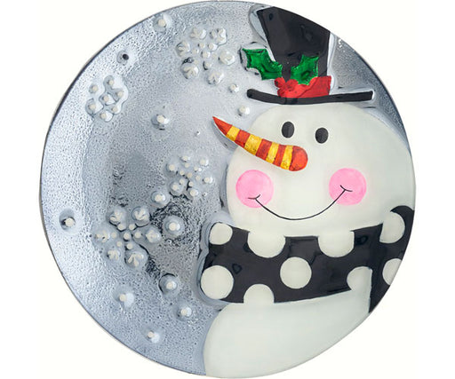 Platter - Snowman - Grey/Blue - 12.25 in Round