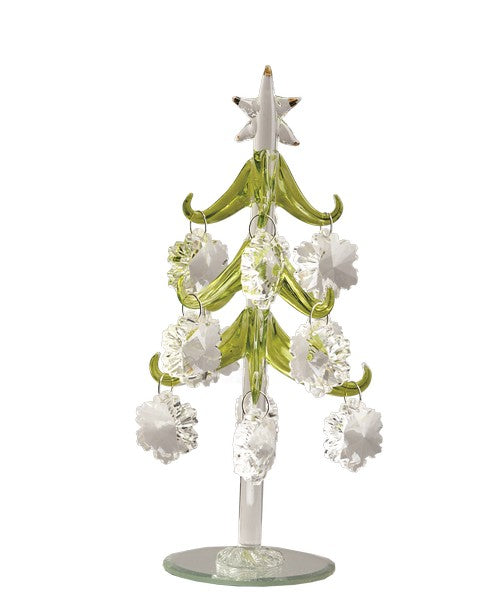 Tree - Green with Crystal Snowflake Ornaments - 8 Inch GB