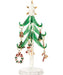 Green Glass Tree 6 Inch with 9 Enamel Holiday Ornaments