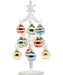 Clear Glass Tree 8 Inch with Multi Color Ornaments