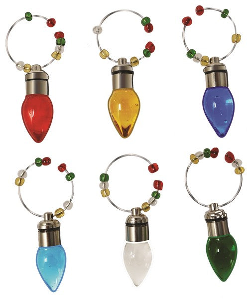 Wine Charms - Light Up Bulbs - S/6