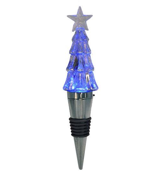 Glass Bottle Stopper Christmas Tree Light Up