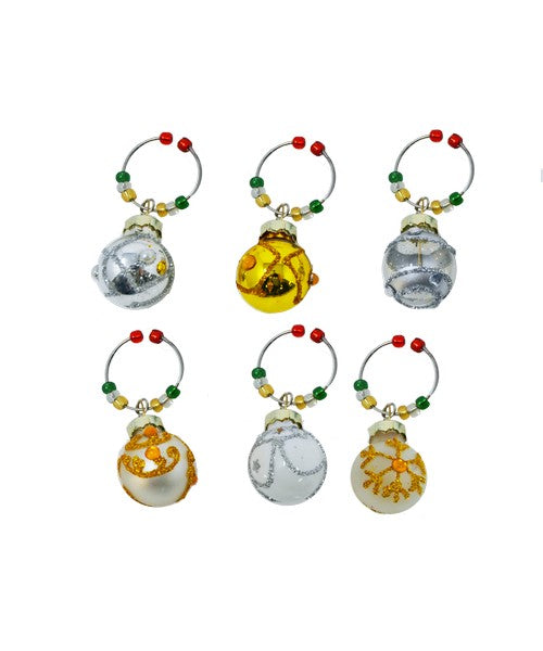 Wine Charms Gold & Silver S/6