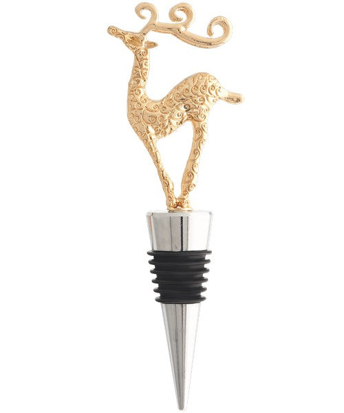 Metal Bottle Stopper Reindeer Gold