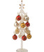 Snowy White Glass Tree 12 inch with Multicolor Ornaments on Crystal Base