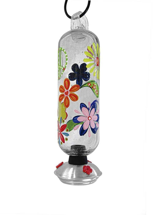 Parasol Filigree Peace & Love Hummingbird Feeder Clear