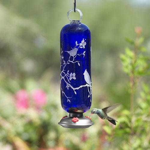 Parasol Filigree Bird Garden Hummingbird Feeder Blue